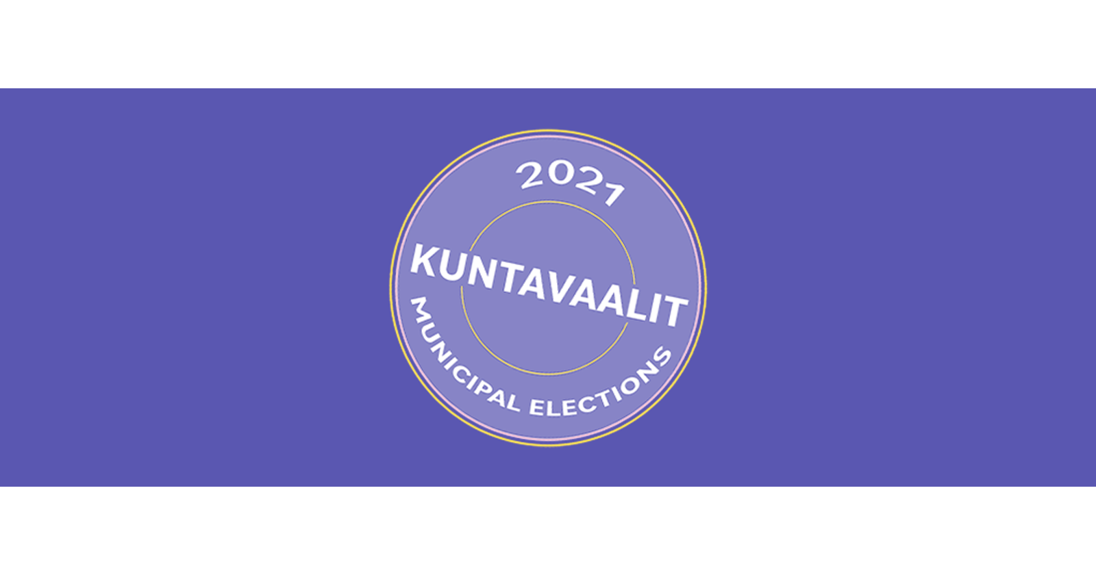 Kuvituskuva vuoden 2021 kuntavaaleista sinisellä taustalla