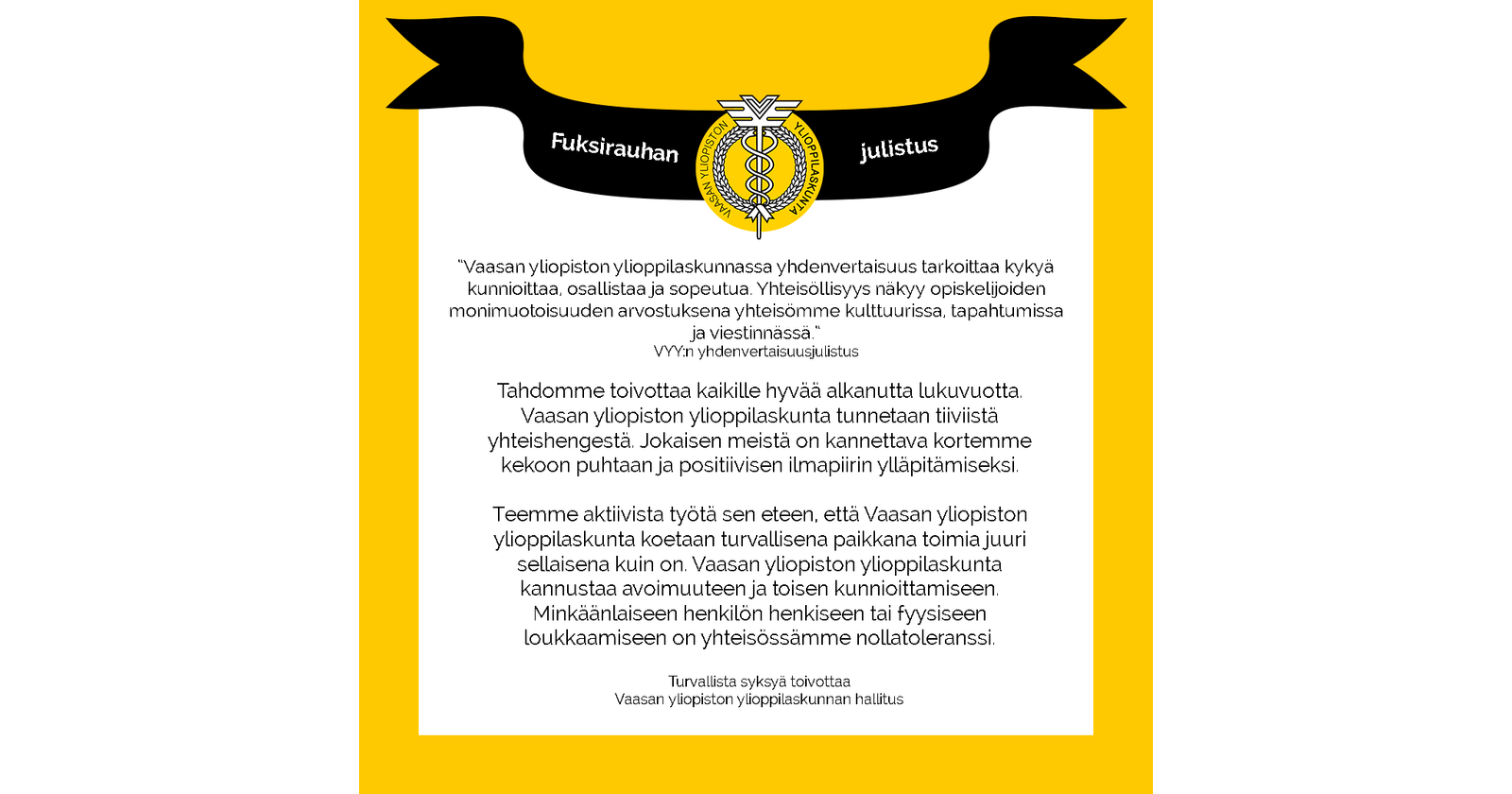 Ylioppilaskunnan fuksirauhan julistus